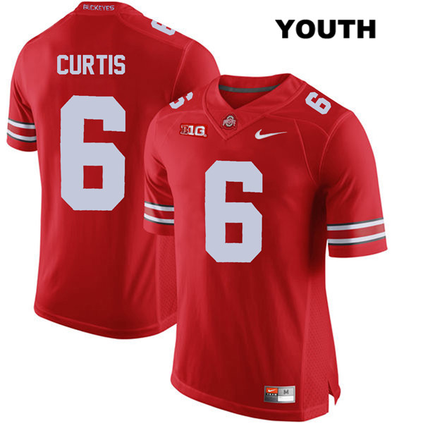 Ohio State Buckeyes Youth Kory Curtis #6 Red Authentic Nike College NCAA Stitched Football Jersey CN19T68EO